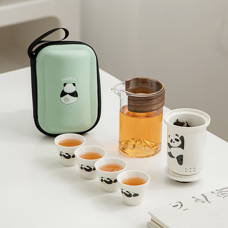 Panda Express Cup Outdoor Travel Tea Set suit Portable Teapot Business Gift Activity Accompanying Gift