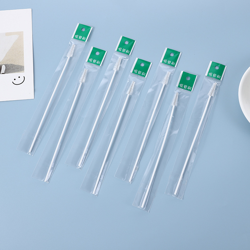 Separate packaging straw brush baby bottle straw spiral brush baby bottle accessories plastic cleaning brush nylon soft brush