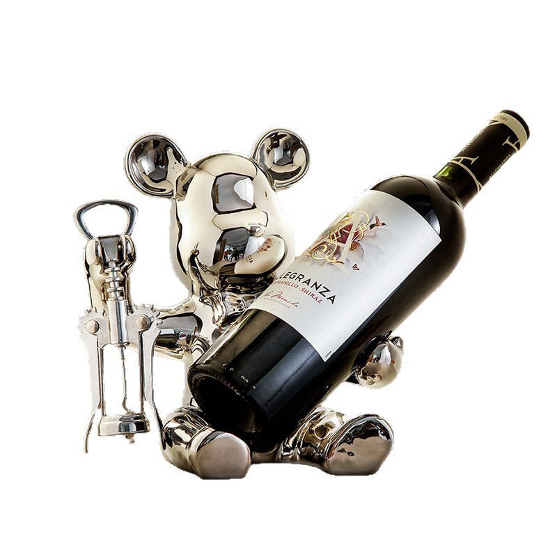 High-End Luxury Bear-Shaped Wine Cabinet with a Simple and Elegant Design for the Living Room, Featuring a Light Luxury Style