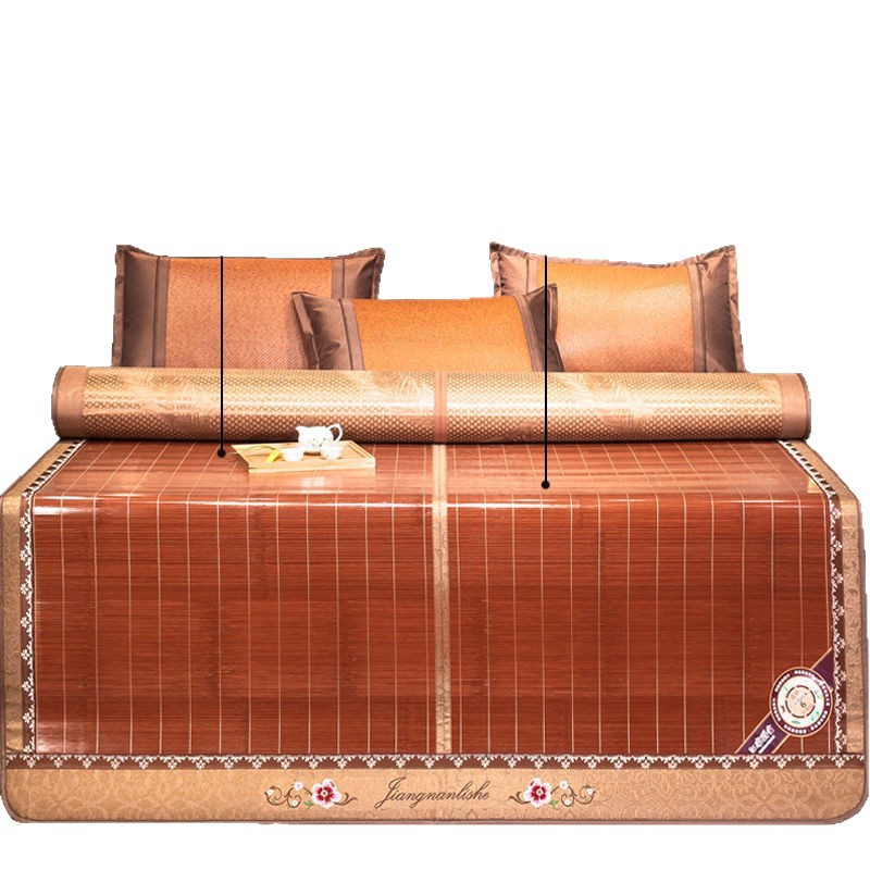 Single Bed Dormitory Home Mat for Learning Bamboo Mat Straw Mat Summer Tiancao Ice Mat Summer Single Dual-Use Foldableable