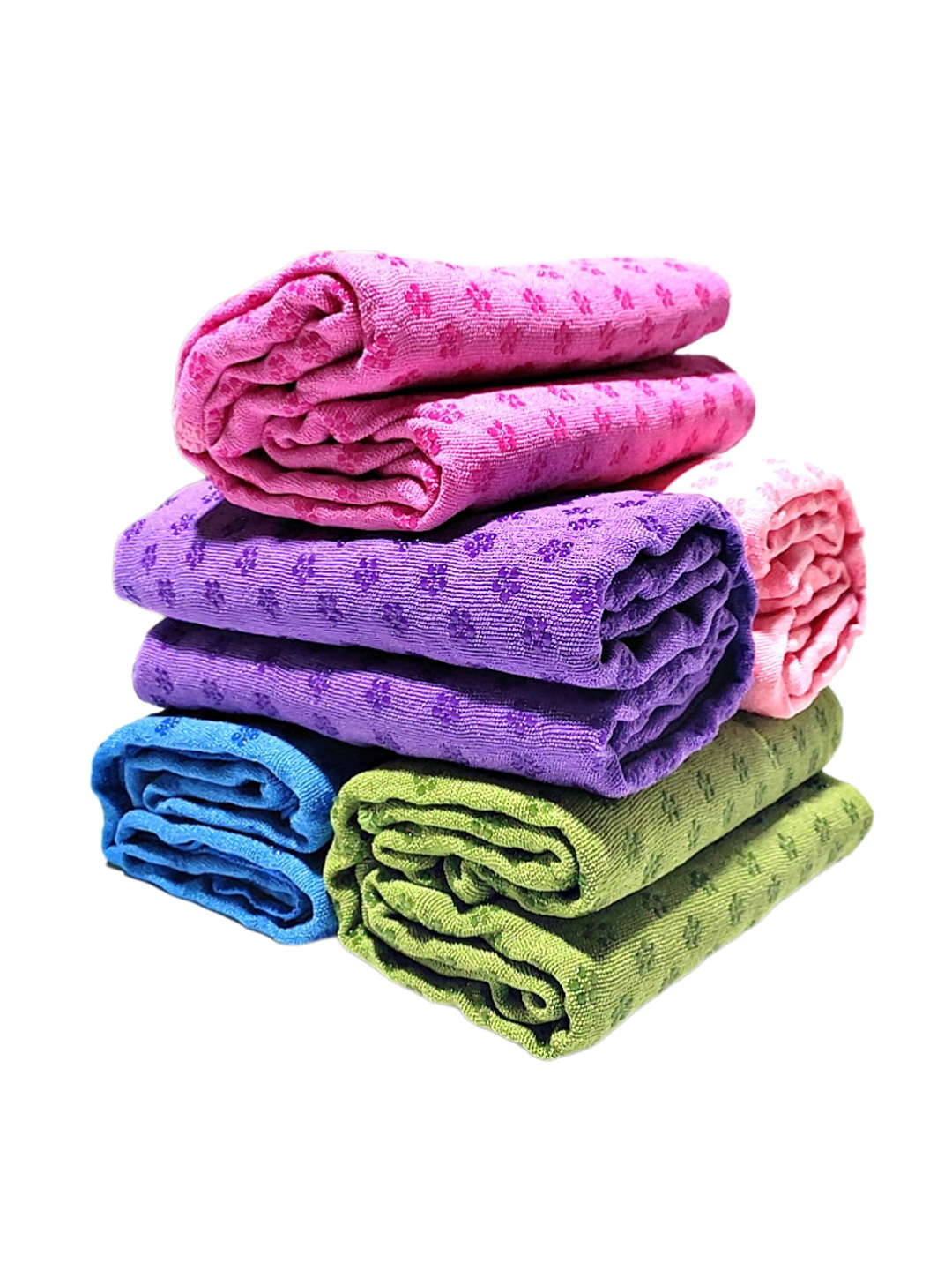 PVC Plum Blossom Yoga Household Spreading Towel Sweat-Absorbing Thickened Non-Slip Towel Cloth Pad Portable Yoga Fitness Sports Blanket