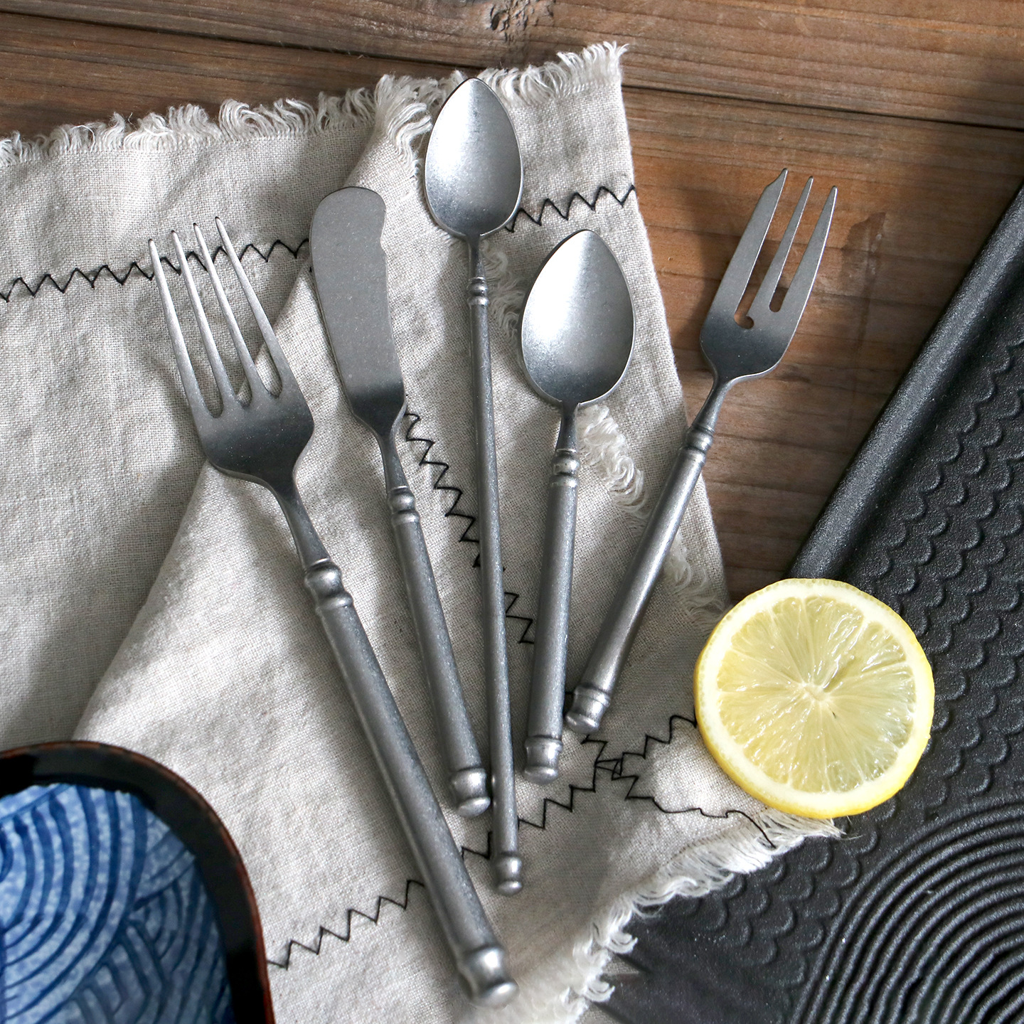 Классический нож, вилка и ложка из нержавеющей стали 304, набор из четырех предметов, ложка для смешивания, вилка для торта