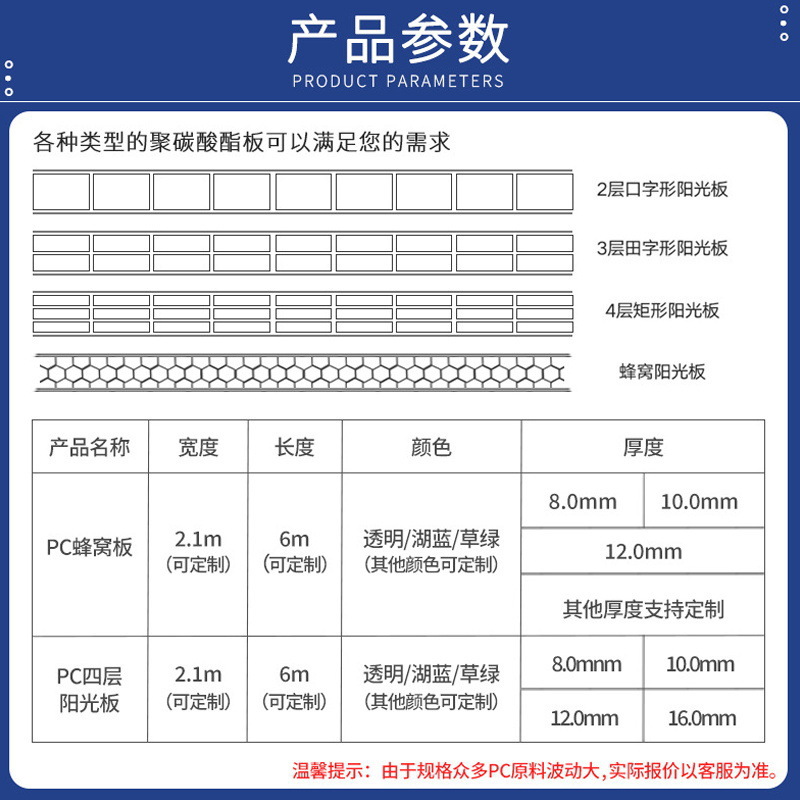Pc Transparent Sunboard Double Layer 4Mm8Mm Polycarbonate Thickeneded Greenhouse Hollow Board Roof Material Wholesale