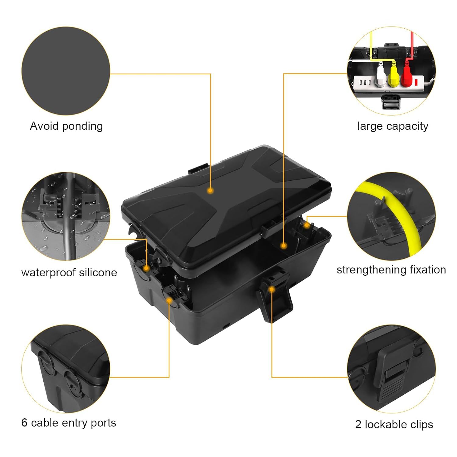 Bindokun Waterproof Cable Box, Outdoor Cable Box Waterproof