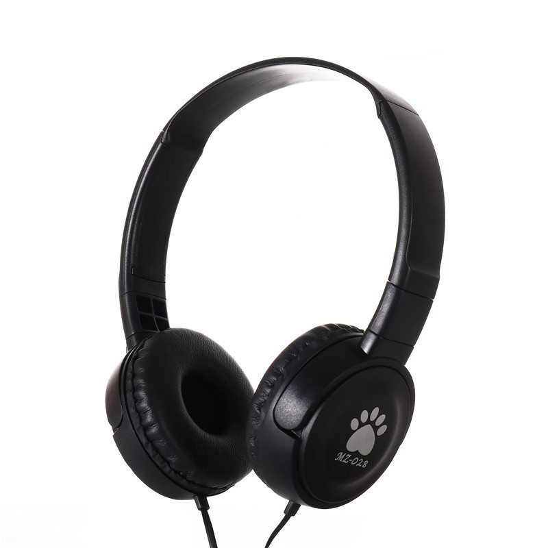 Cross-Border Cat Foot Headphones Mz-028 Head-Mounted Macaron Wired Headphones Gaming Headphones Noise Reduction Headphones Wholesale
