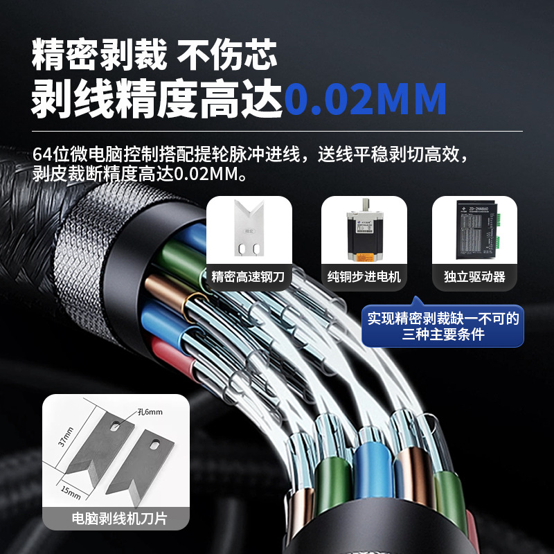Fully Automatic Computer Wire Stripping Machine, Electric Professional Wire Stripping Machine, Automatic Wire Cutting, Wire and Cable Sheath Wire All-In-One Machine