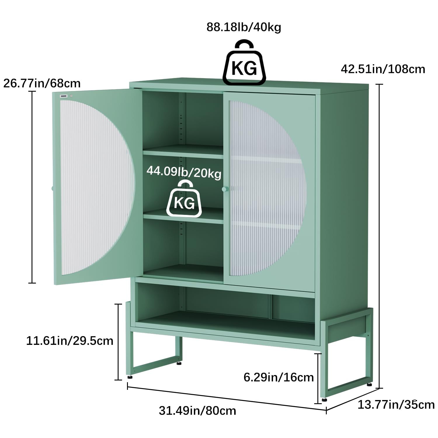 Kitchen and Dining Room Storage Cabinet Cream Fresh Style Storage Iron Cabinet Simple Acrylic Door Style Living Room Tea and Dining Side