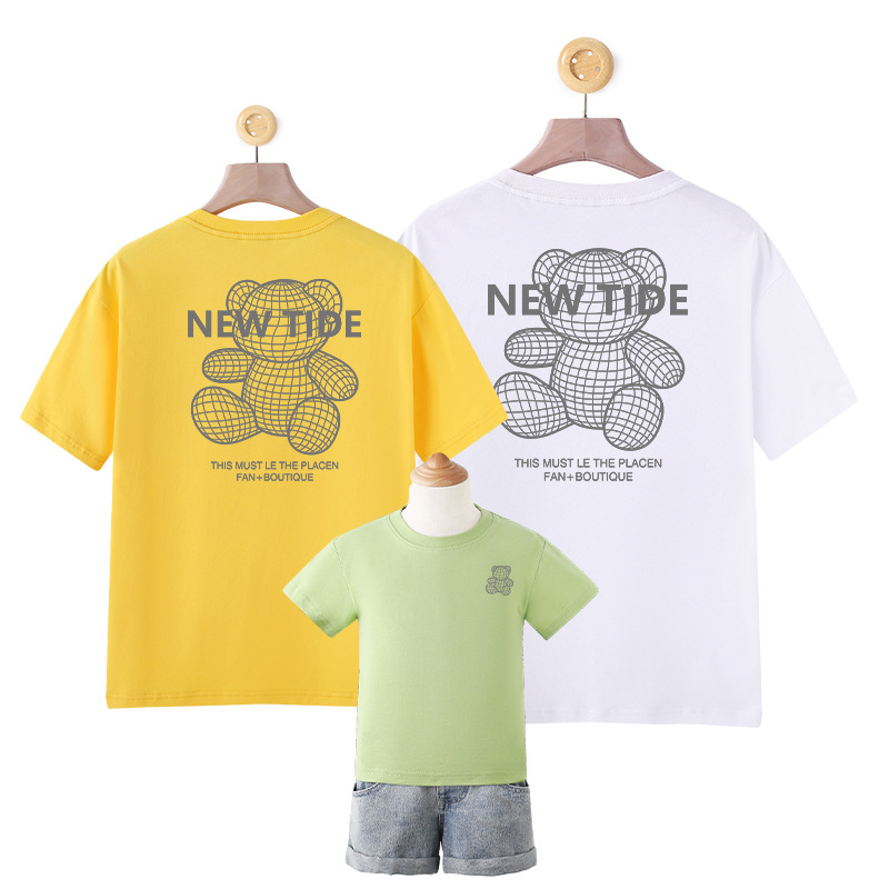 Lamond Street Parent-Child Short-Sleeved Clothing for a Family of Three, High-End Home Mother-Daughter Family Clothing, Dropshipping