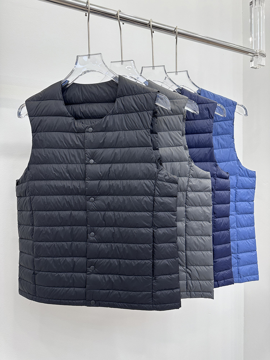 Мужской осенне-зимний жилет с круглым вырезом, легкий, без воротника, теплый, повседневный