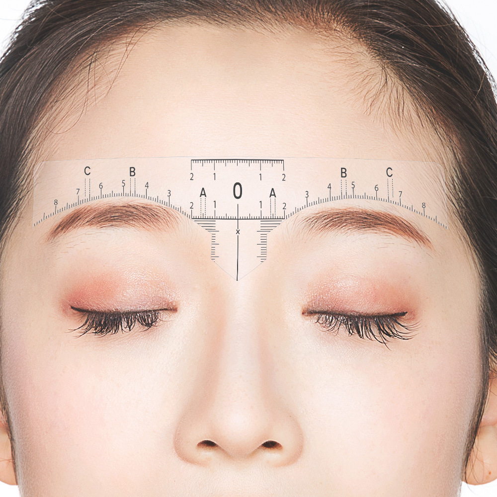 Embroidery PVC eyebrow paste eyebrow design standard eyebrow ruler three-point positioning balance eyebrow Card Factory Direct label