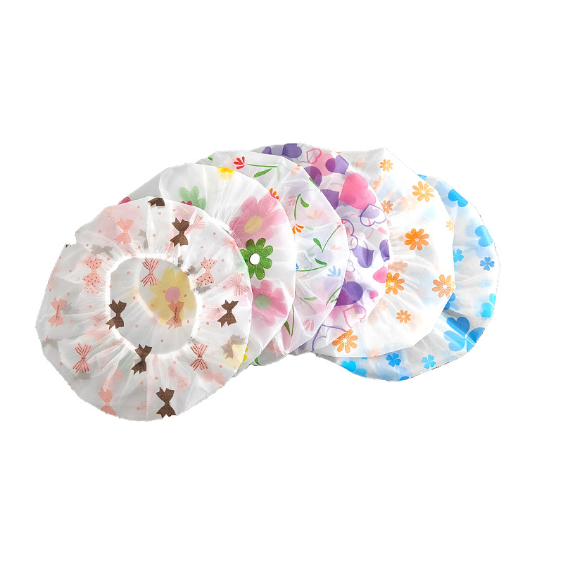 PEVA New Pastoral Thickened Waterproof High-end Frosted Printing Lace Increase Shower Cap Makeup Cap Manufacturer