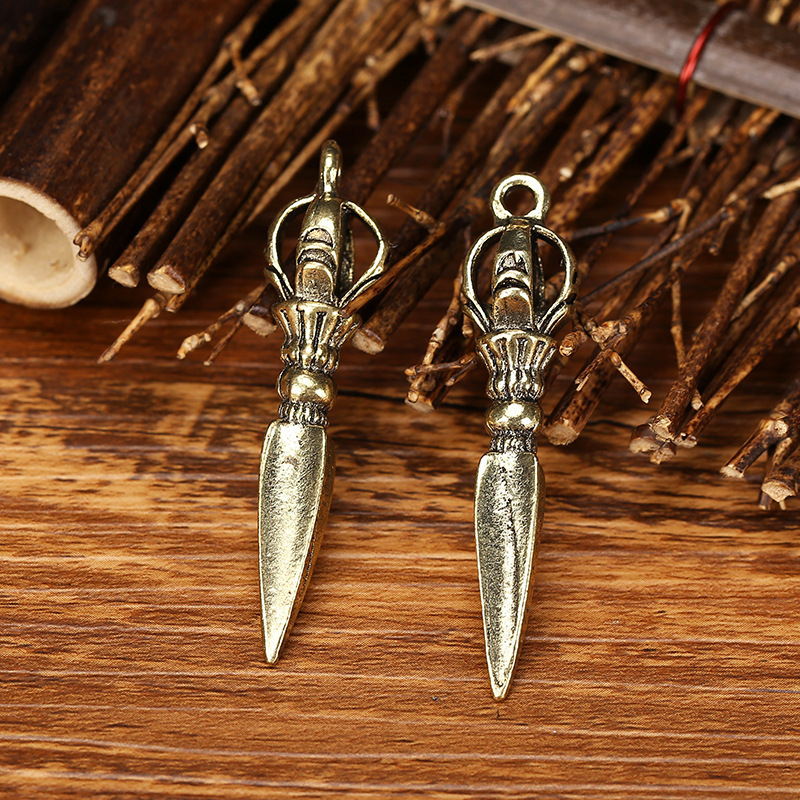 Imitation Brass Small Copper Vajra Pestle Vajra Demon-Slaying Pestle Protective Amulet Pendant Keychain Ornament