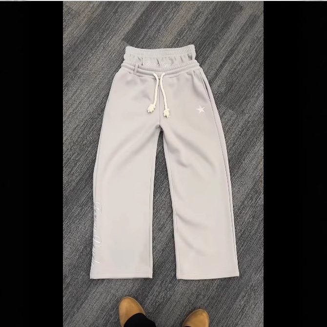 Кросс-бордерные брюки с двойной талией, модные брендовые брюки для мужчин и женщин, свободные широкие брюки