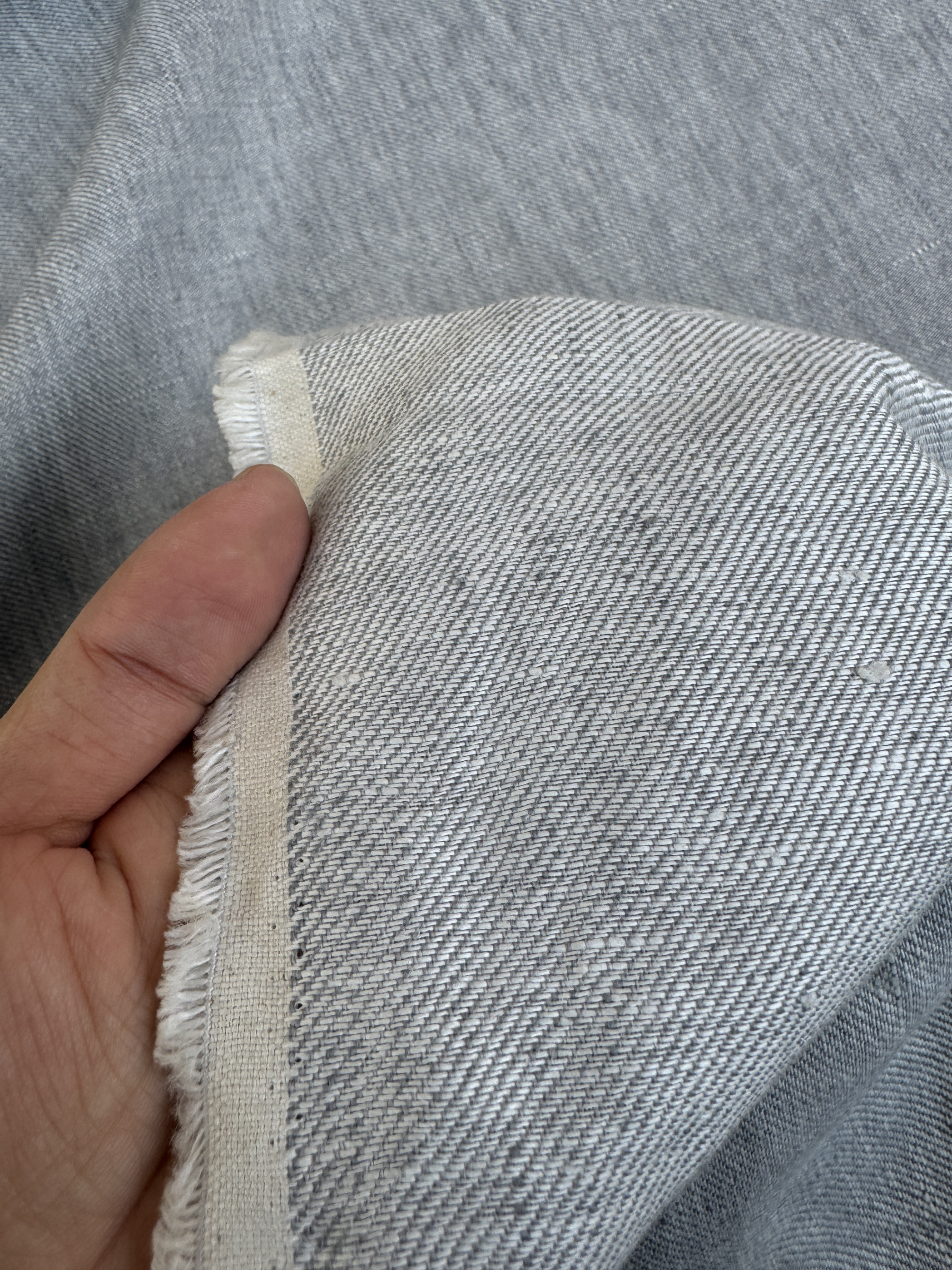 Heavyweight High-Quality Thick Hemp Twill Fabric, Double-Sided Yarn-Dyed, Width 150cm Half Meter Price Other