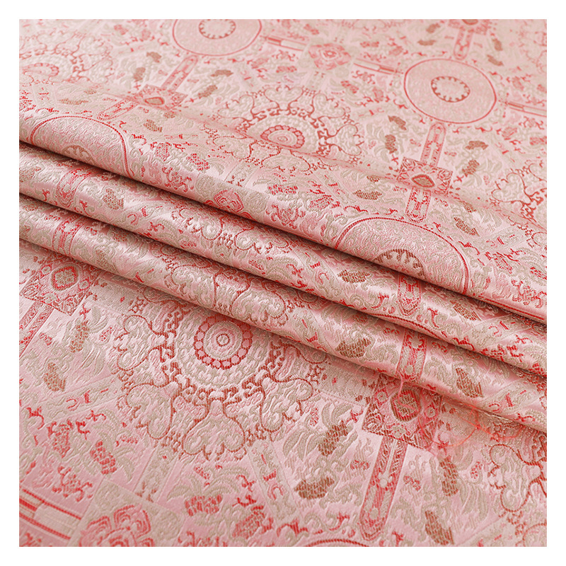 "FS038 Bada Algae Well Pattern" Imitation Song Brocade Jacquard Fabric for Vest Jacket National Style Clothing Fabric