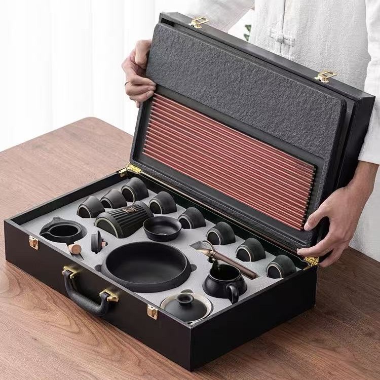 Роскошный чайный набор кунг-фу из зишы с автоматическим наливом для дома и офиса, подарочная коробка ручной работы