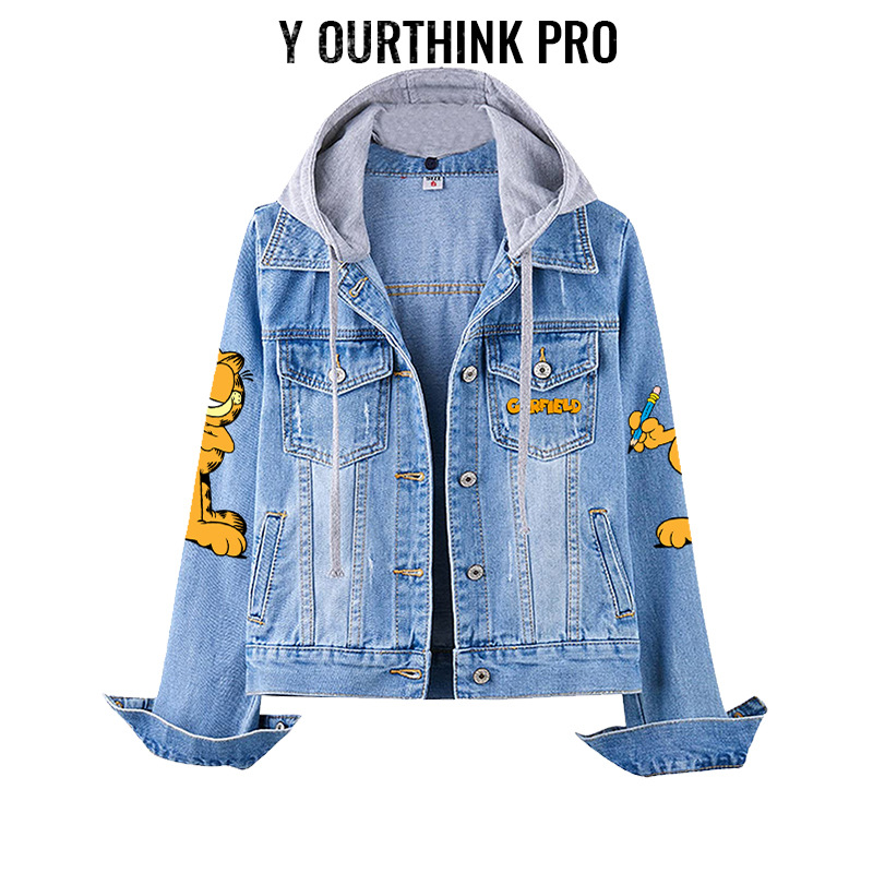 POD a minimum order men's Denim coat to map printing cross-border foreign trade Europe and the United States code 3D printing a batch