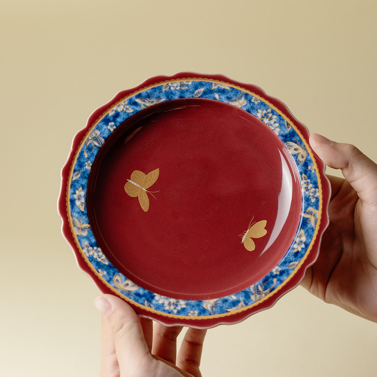 Chinese Red Household Dry Bubble Tea Pot Tray Tea Ceremony Accessories