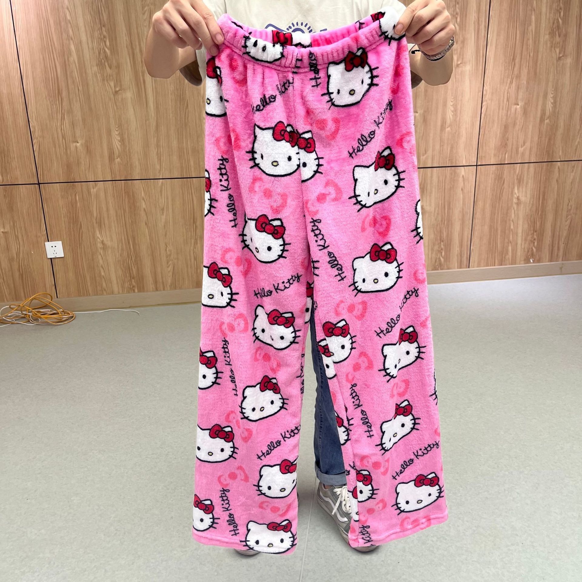 2024 Women's Autumn and Winter New Flannel Pajama Pants Coral Fleece fleece-lined Warm Casual Home Pants