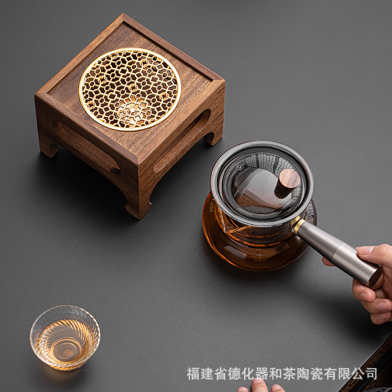 Wholesale walnut solid wood whole wood warm tea table heating warm tea machine warm white wine base candle boiling warm tea stove warm tea