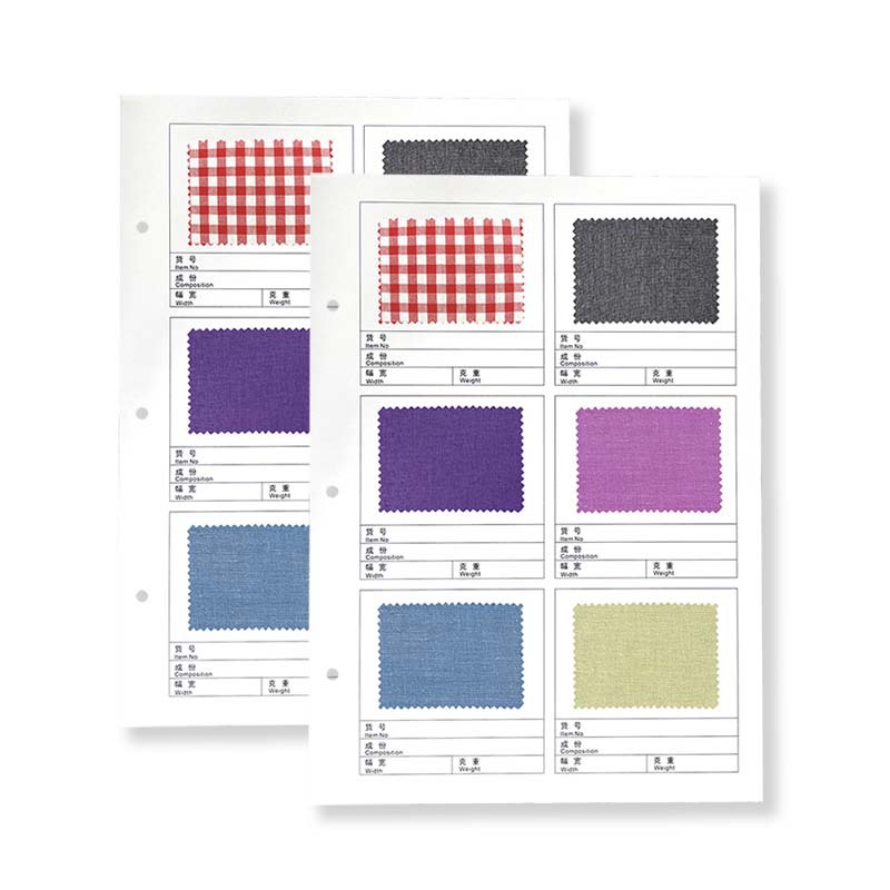 In-Stock A4 Fabric Swatch Card for Textiles, Clothing, Curtain Fabric, Cartoon Version Color Block Grid Blank Patch Cardboard