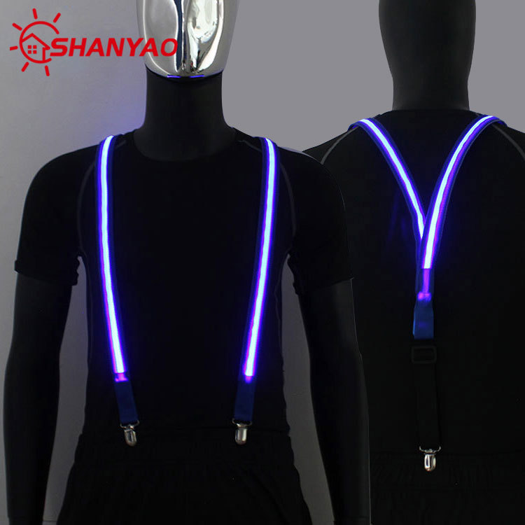 Светящиеся подтяжки для мужчин и женщин, рождественский развлекательный ремень