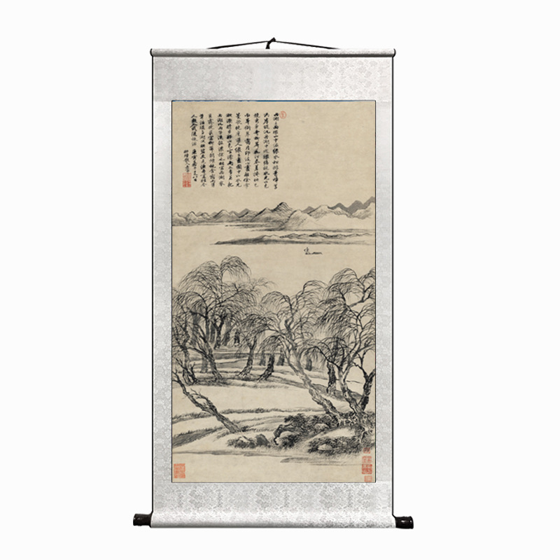 Ancient painting original copy landscape painting living room decorative painting traditional Chinese painting dining room porch fortune office scroll hanging painting