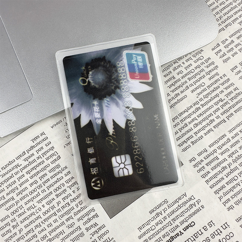 in stock transparent ID card waterproof protective cover wholesale scratch-resistant frosted bank bus pvc card cover
