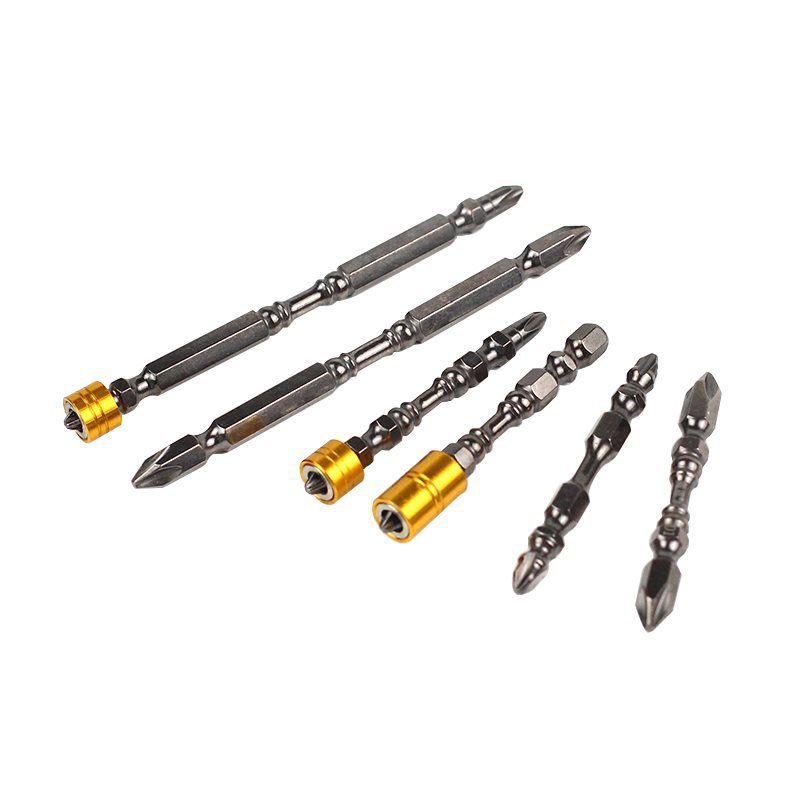 Nunchaku High Hardness Magnetic Cross Bit Tungsten Steel Double Head Electric Screwdriver Head Strong Magnetic Super Wear-Resistant Magnetic Ring