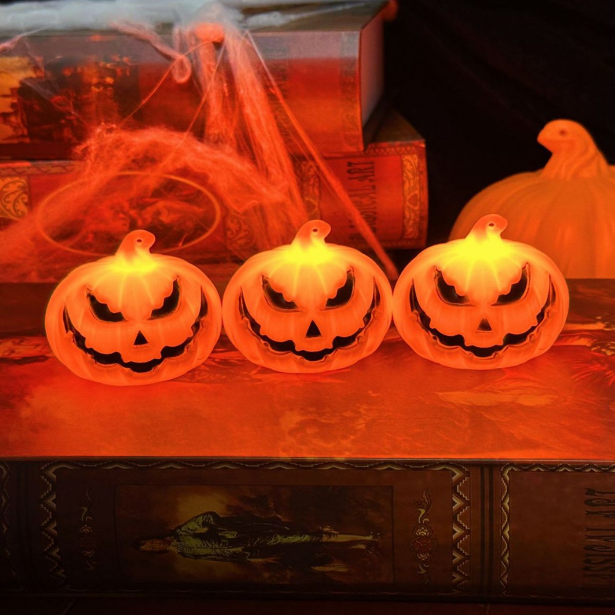 Halloween decorations led electronic candle lights luminous ornaments bar atmosphere scene layout props pumpkin lights