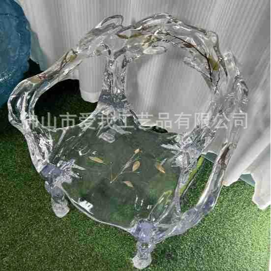 Wholesale Designer Art Chair Transparent Ice Crystal Art Living Room Main Chair High-end Place Seat Hotel High-end Chair