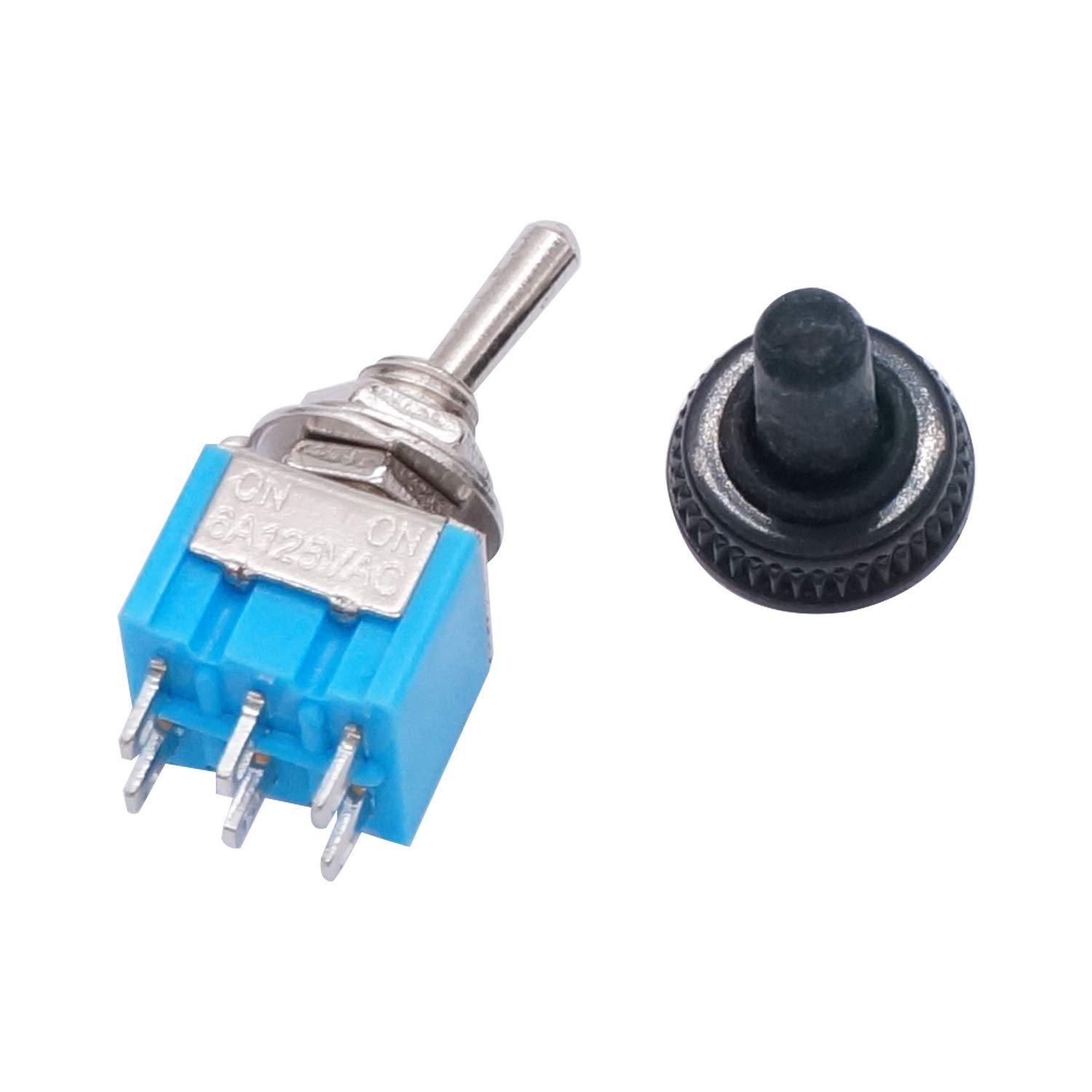 Taiss \/ 10 Pieces Blue Mini Kippschalter Ac 125 V 6A Ampere