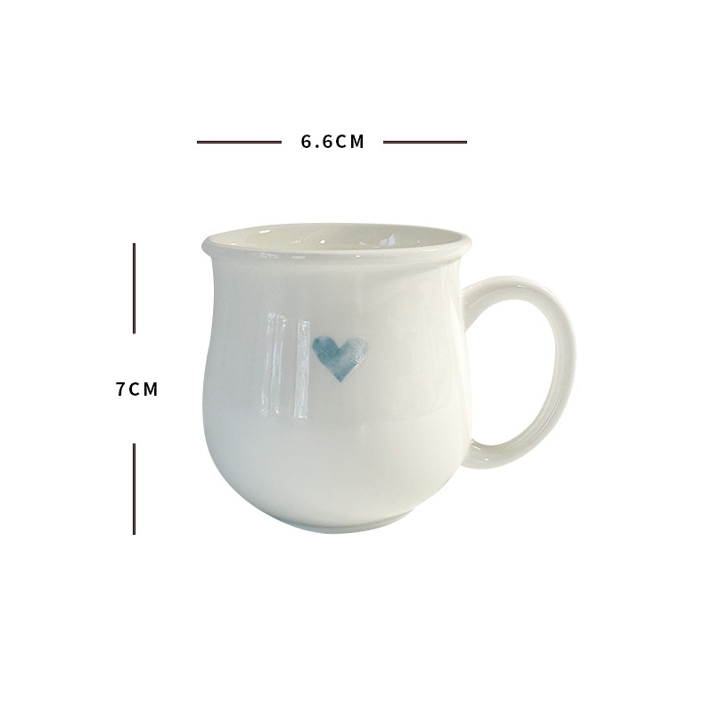 Ceramic love coffee cup couple water cup small fresh ins style small capacity mug bone china cup cute
