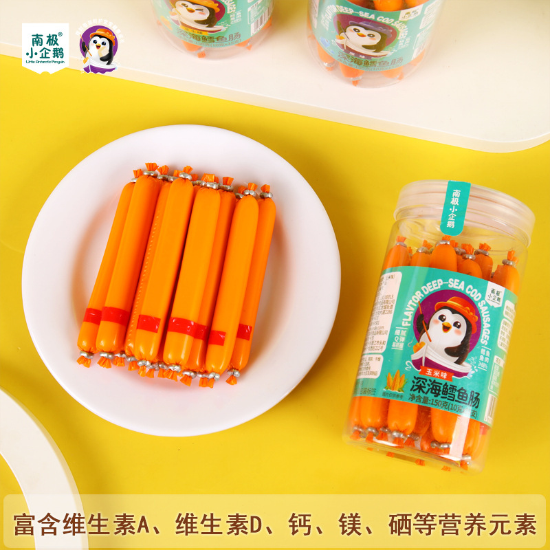 Колбаса из трески Antarctic Little Penguin 150г, консервированная, 10г*15 штук, доступно 4 вкуса