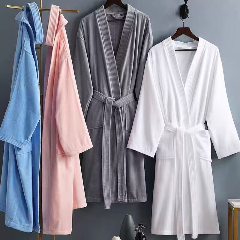 Bathrobe for Five-Star Hotels, Guesthouses, and Homestays, Made of Pure Cotton Towel Material, Absorbent and Quick-Drying, Unisex, Suitable for Autumn and Winter