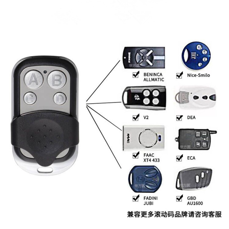 Cross-border 433m Super Copy Metal Four-button Garage Door Remote Control Access Control Universal Copy Wireless Remote Control