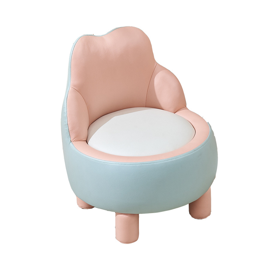 Factory straight hair high quality flower children's sofa chair technology cloth solid wood frame single sofa reading corner sofa