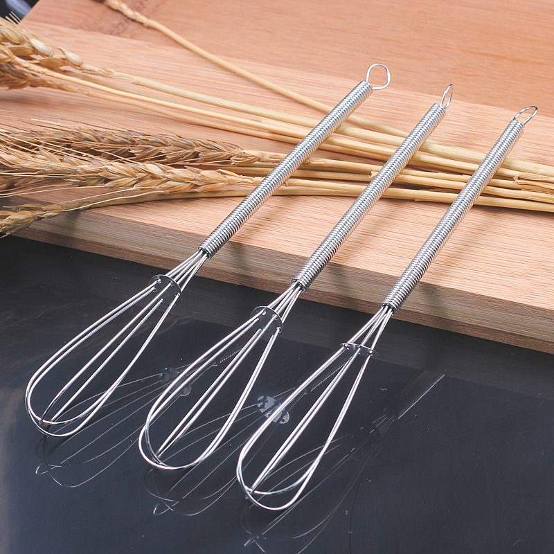 in stock 304# spring handle egg beater coffee mixer manual stainless steel egg beater manufacturers