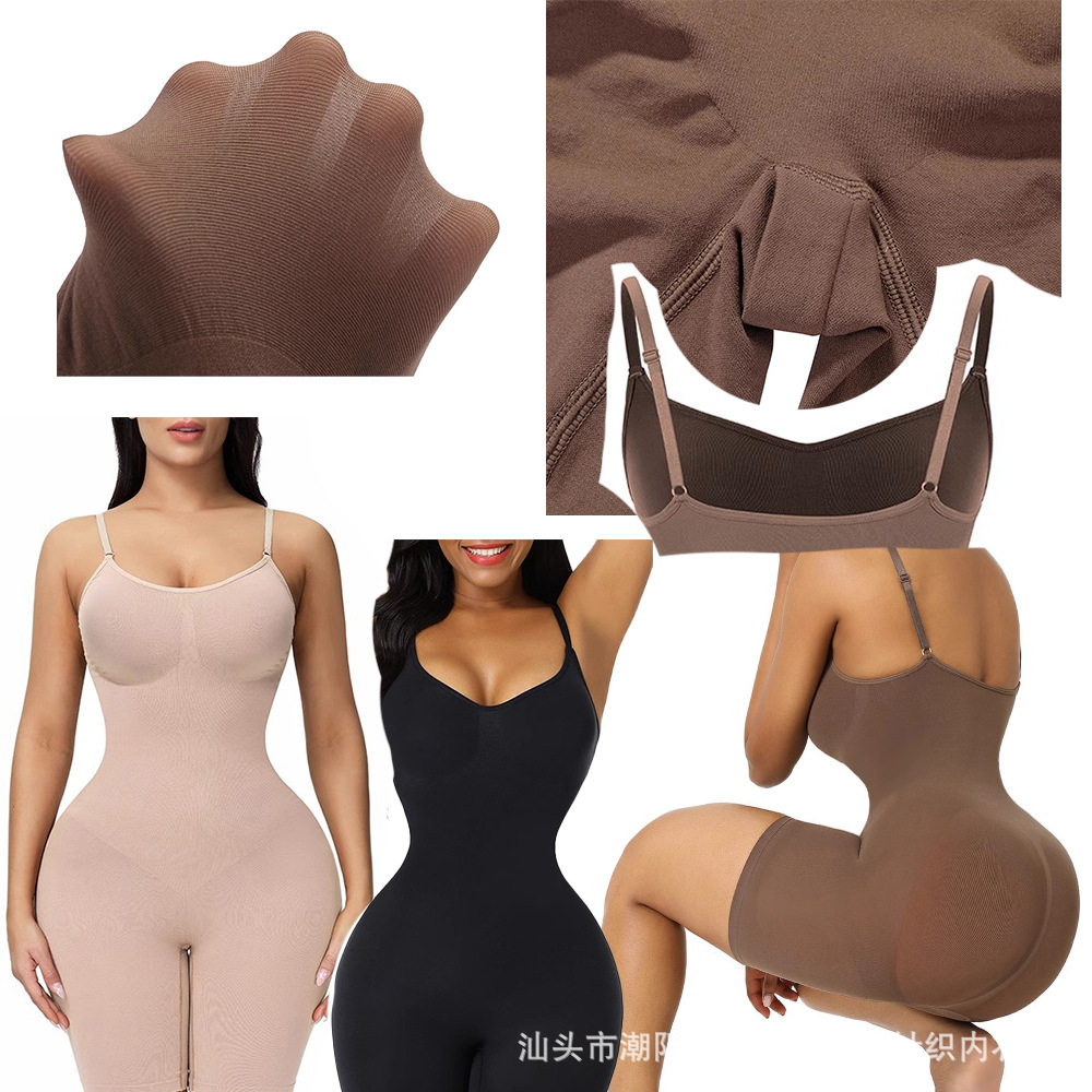 European and American Cross-Border Shaping Jumpsuit Skims Shapewear Push-Up Butt Lifting Tummy Control Pants Women's Large Size Open Boxer Briefs