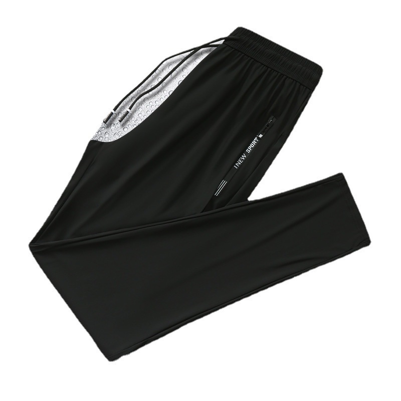 Youth Nylon Ice Silk Pants Men's Summer Thin Quick-Drying Sports Pants Men's Large Size Straight Casual Pants Men's Style