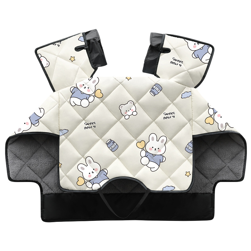 New Electric Vehicle Windshield Quilt with Velvet and Thickeneding in Winter for Women Small Battery Motorcycle Winter Windproof and Coldproof Cover