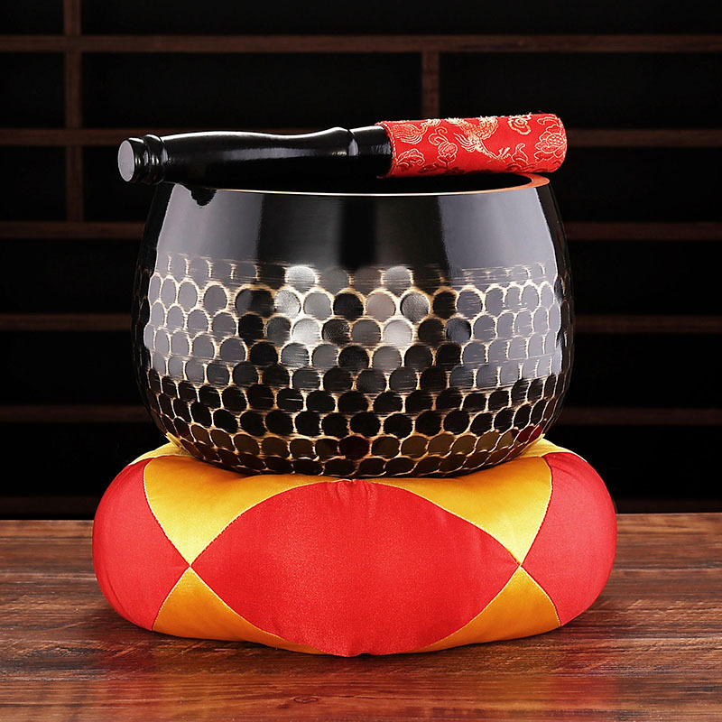 Taiwan Scale Pattern Copper Chime Brass Dharma Tone Bowl Pittoon Bronze Pot Buddhist Tools Bronze-out Meditation Pot Meditation Pot