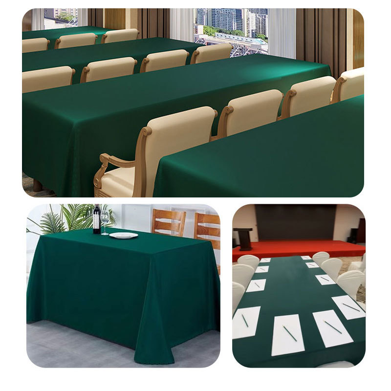 Conference Exhibition Hotel Tablecloth Light Waterproof Solid Color Plain Dessert Tablecloth Rectangular Floor Promotion Event Advertising Tablecloth