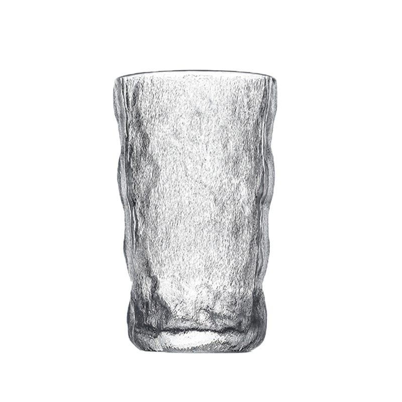 Glacier Pattern Glass High-Value Water Cup for Women, Juice Drink Cup, Ins-Style Tree Pattern Coffee Cup, Bar Beer Cup