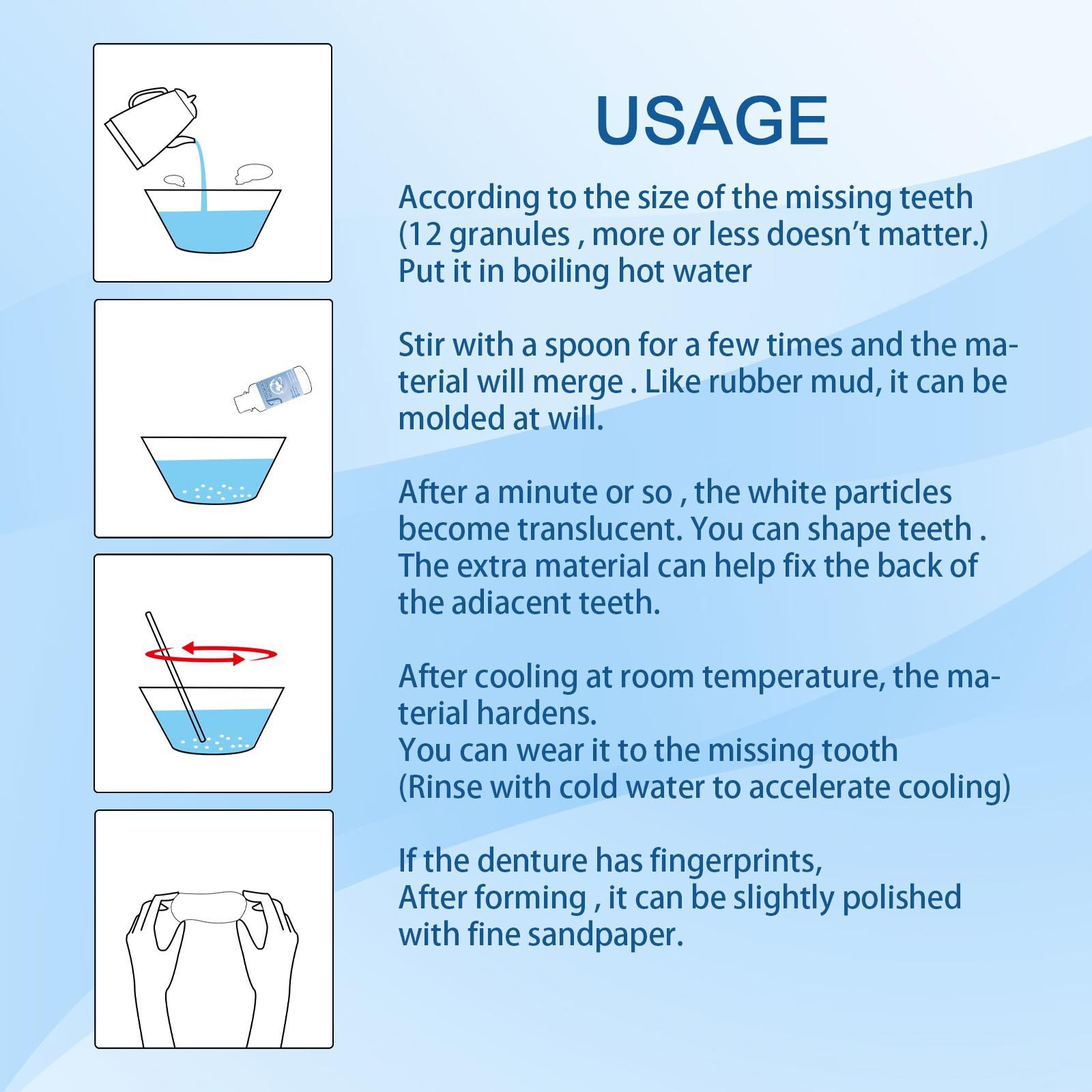 Shapeable Dentures, Film and Television Makeup Teether to Modify Temporary Filling Teether, Fake Filling of Cavities, Broken Teeth, Filling between Teeth