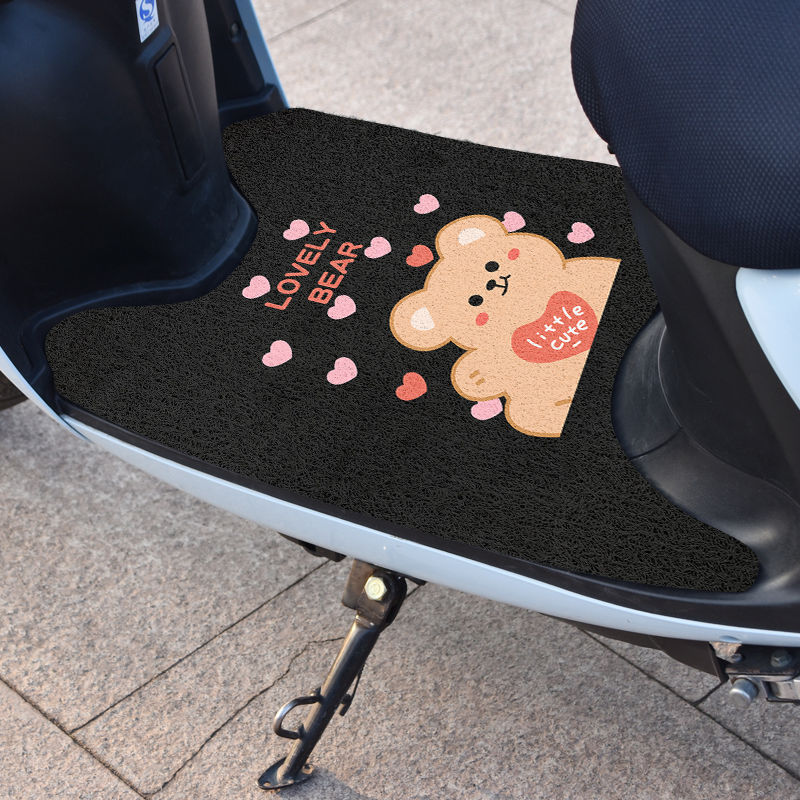 Cartoon Style Electric Vehicle Foot Mat Foot Pad Pad Dirt Resistant Easy to take care of PVC Wire Loop Foot Mat Mud Scraping and Dust Removal Anti-skid Mat