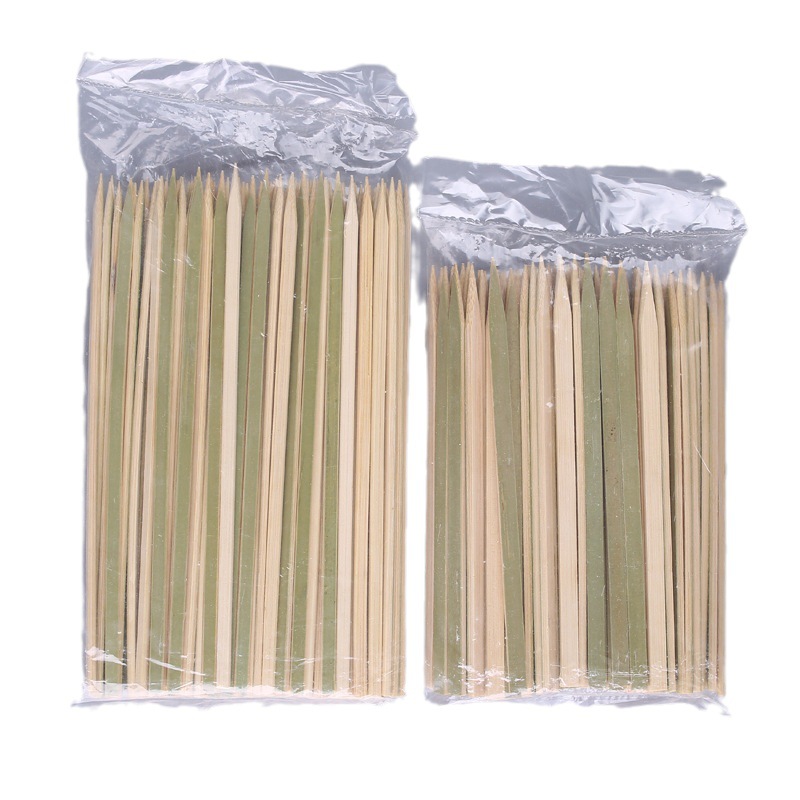 Green Peel bamboo stick Japanese-style roast bird charcoal skewers flat stick solid commercial disposable barbecue sausage bamboo stick