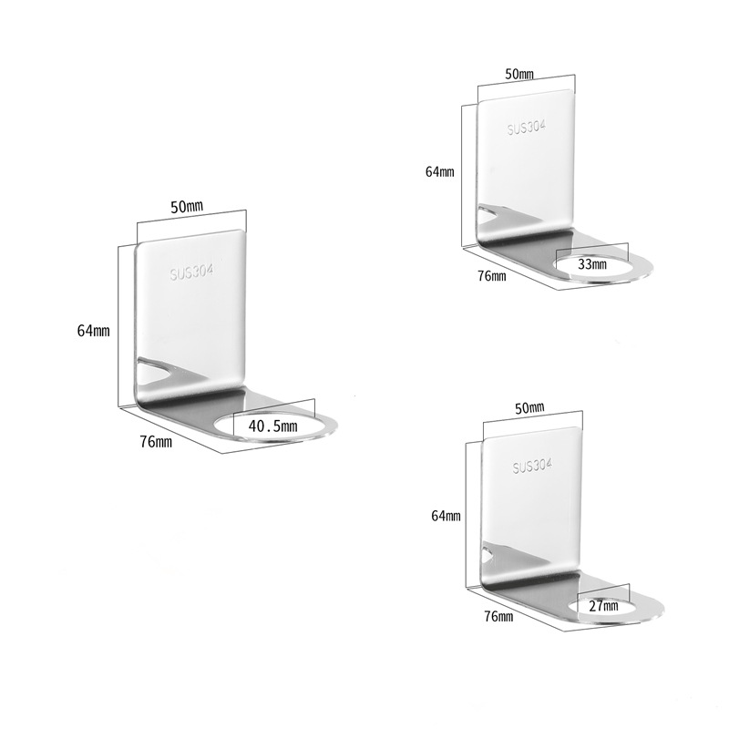 Cross-border 304 stainless steel soap rack non-perforated kitchen hand sanitizer rack bathroom wall-mounted shower gel bracket