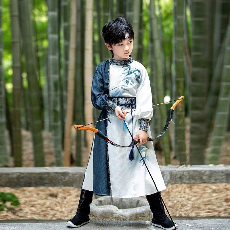 Boys' Han Dynasty Song Dynasty Costumes Martial Arts Style Boy's Costumes Young Master Boys and Kidsren's Costumes Jianghu Swordsman Costumes