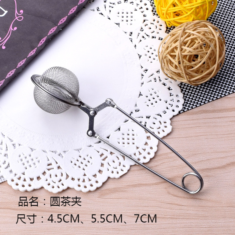 Factory wholesale stainless steel handle tea clip strainer tea ball new tea strainer creative kung fu tea tea making tea set